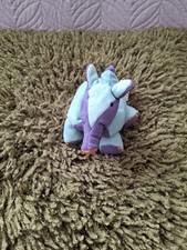 RARE VINTAGE MANHATTAN TOY COMPANY SPLATS ELEPHANT BLUE & PURPLE SUEDE BEANBAG 
