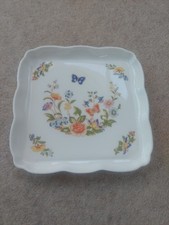 Aynsley cottage garden fine bone China plate % tray / dishwasher fluted edge