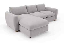Snug The Cloud Sundae Chaise Sofa Storage Ottoman - Warm Grey Velvet RRP £2879