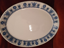 Johnson Bros Ironstone Oval Serving Platter Meat Dish Plate Snowhite Tudor Blue