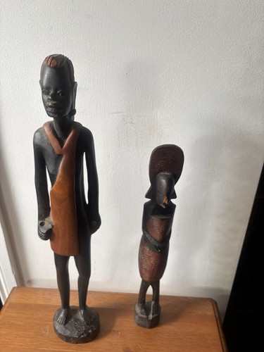 Pair ebony carved - pair,