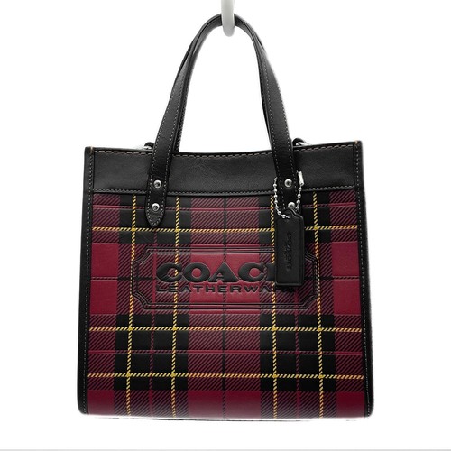 Coach field tote plaid red - tote, 22