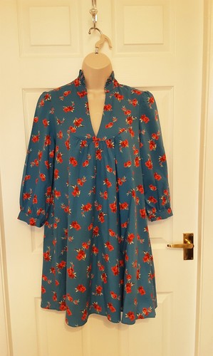 Zara cotton blue red floral - cotton, &