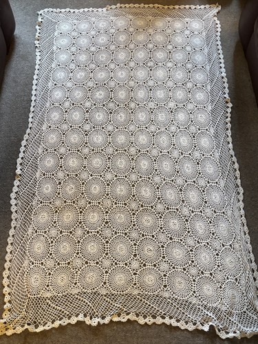 Large vintage hand crocheted - vintage,