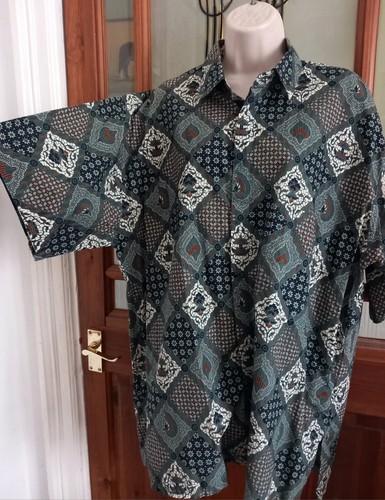 Vtg 90s cotton block print - cotton,