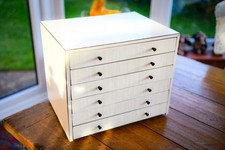 Vintage - Tabletop Collectors Cabinet - Chest of Drawers Box - Crafting Storage