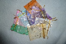 10 Mini Drawstring Voile/Organza Bags - Have 50 - Sales in 10s (10 colours) -New