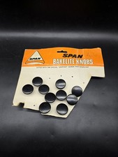 Vintage New Old Stock Span Bakelite Drawer Knobs 3 Cm Wide Round Black