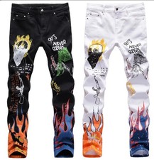 Men's Black White Cotton