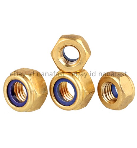 Brass nylon insert - brass, lock
