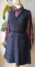 VINTAGE WOOL ST MICHAEL DRESS TUNIC 60s 70s MOD TWIGGY ERA SIZE 10 VGC 