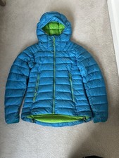 Ladies Rab Electron Jacket Size 8 Blue Down Filled Coat RRP £295