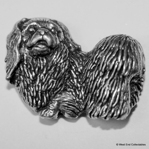 Pekingese dog pewter - pekingese,