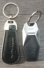 AUDI CAR KEY FOB KEY RING LEATHER / METAL 