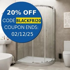 1200 x 800mm Offset Quadrant Shower Enclosure Frameless Raised Non Slip Tray RH