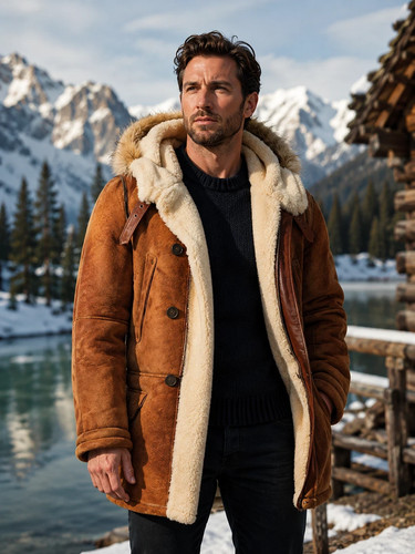 Long sheepskin parka jacket - long,