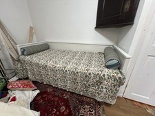 IKEA Hemnes Trundle Day Bed With 2x Single Mattresses And Custom Brass Handles