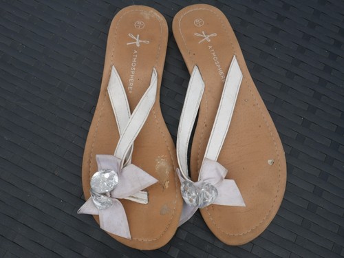 White flip flops - flip, posts