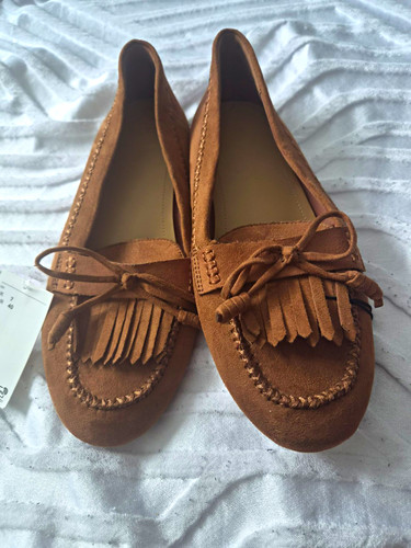 Women brown suede fringe - hm,