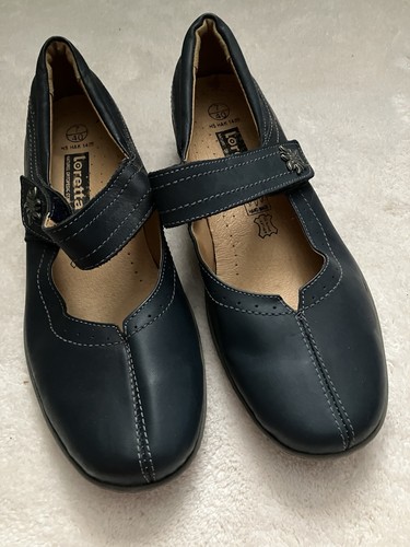 Loretta navy blue leather