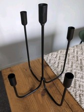 Black Iron 5 Candle Holder Candelabra - Table wedding Centerpiece-  38cm tall