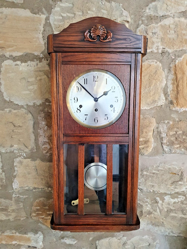 Musical antique wall clock - antique,