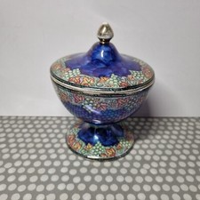 Vintage Maling Lustre Ware Footed Jar And Cover