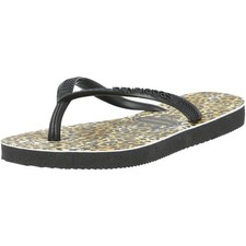Havaianas Kids Slim Leopard Black Flip Flops Comfortable Durable Lightweight