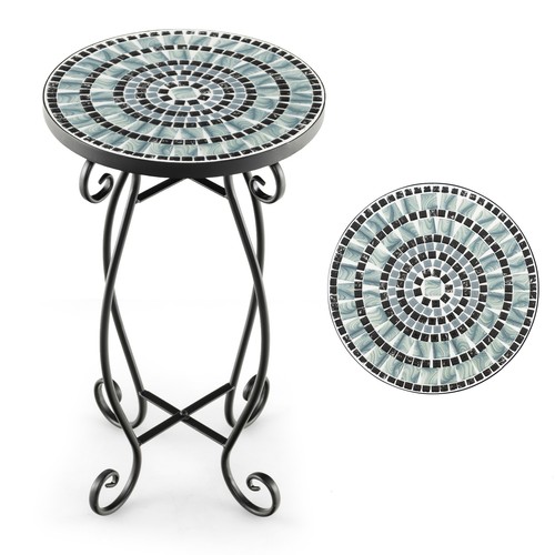 Mosaic side table - mosaic, round