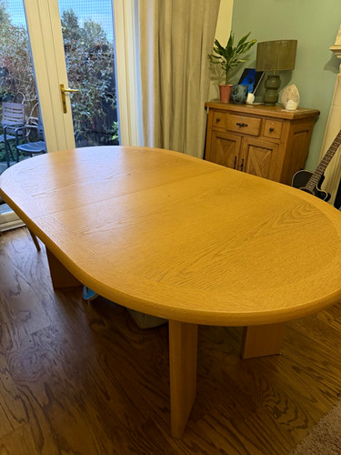 Oak oval dining table - oval,