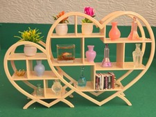 doll house modem hearts intwined cream shelving with fish tank/plants/ ect 1.12