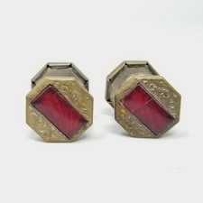 Vintage Red Octagon Shape Snap