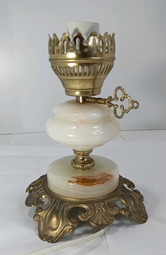Vintage onyx metal lamp - metal, base