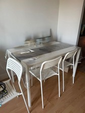 IKEA white dining table and