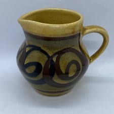 Vintage BRIXHAM POTTERY DEVON JUG MILK CREAMER Brown And Black