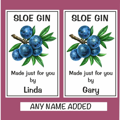Personalised sloe gin - sloe,
