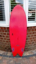 Fish Surfboard, Cooly wierdy eco hemp construction,  Cork Deck, 5ft2", 29ltrs