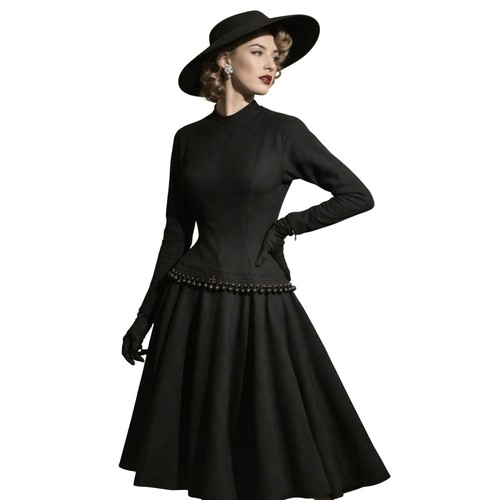 Vtg 1940s black wool - 1940s,