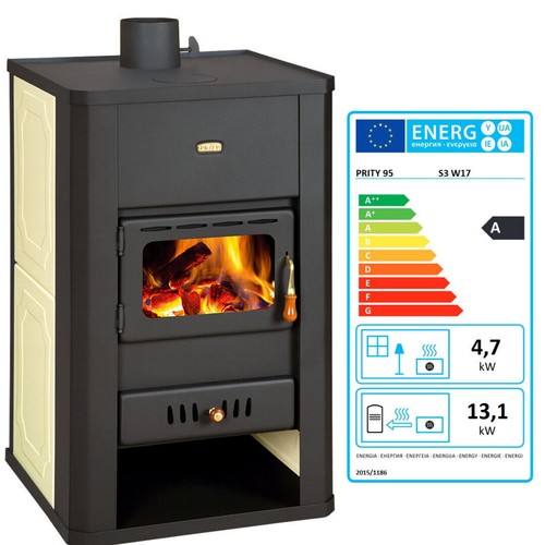 Wood burning stove back - burning,