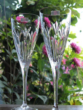 Stuart Crystal Fire Goblet Glasses Pair Mint, 24.5cm Tall