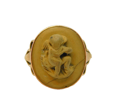 Georgian 9ct gold carved - georgian,