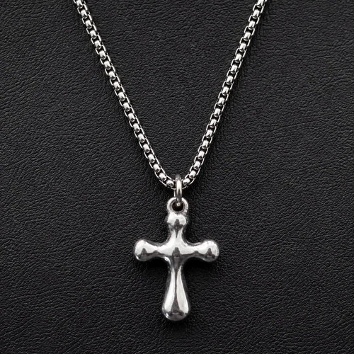 Bubble cross necklace silver - bubble,