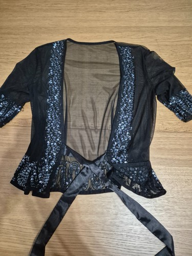 Silver sequin semi sheer wrap - silver,