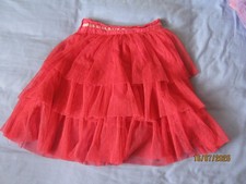 vertbaudet girls red 3-layer frilly tutu skirt age 6 years 114cm