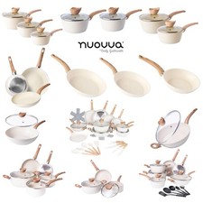 Cream Cookware Collection: Frying Pans, Woks, Sauté Pans, and Saucepans- Nuovva