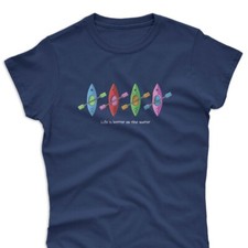 Women's Kayak Colours T-Shirt | Life Is Better On The Water Pop Art Canoe Gift