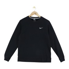 Nike Sweatshirt Mens Size L Black Crew Neck Pullover Swoosh