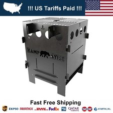 Multi Fuel Burning Camp Stove | Heater, Cooking, BBQ, Grill Folding