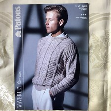Patons knitting pattern 3428. Shetland DK sweater 32-42" NEW, old stock