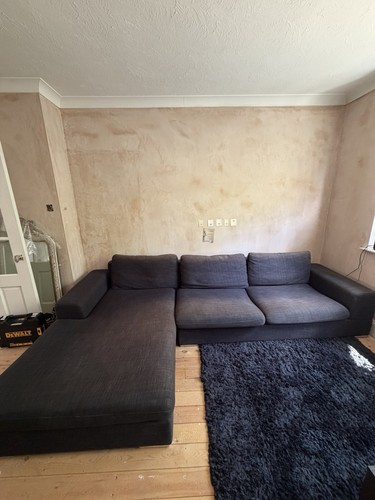 Charcoal shaped sofa - charcoal, l